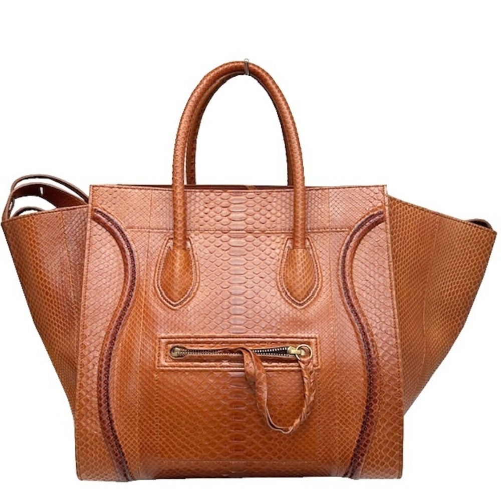 Celine Luggage Phantom Handbag Python Brown - image 1